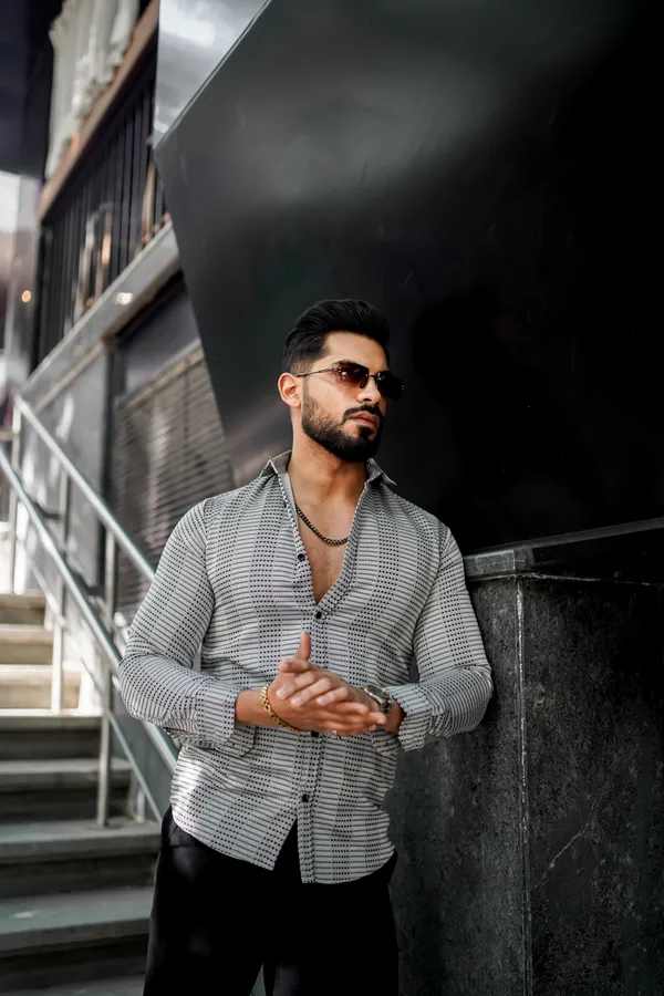Pack_Of_2_Navy_Zig-Zag_Striped_Crochet_Shirt_&_Men's_Rajwadi_Black_Shirt