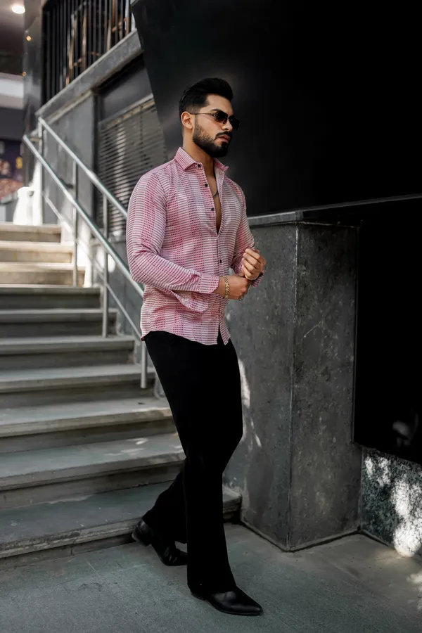 Red_Regular_Fit_Texture_New_Design_Shirt_For_Men