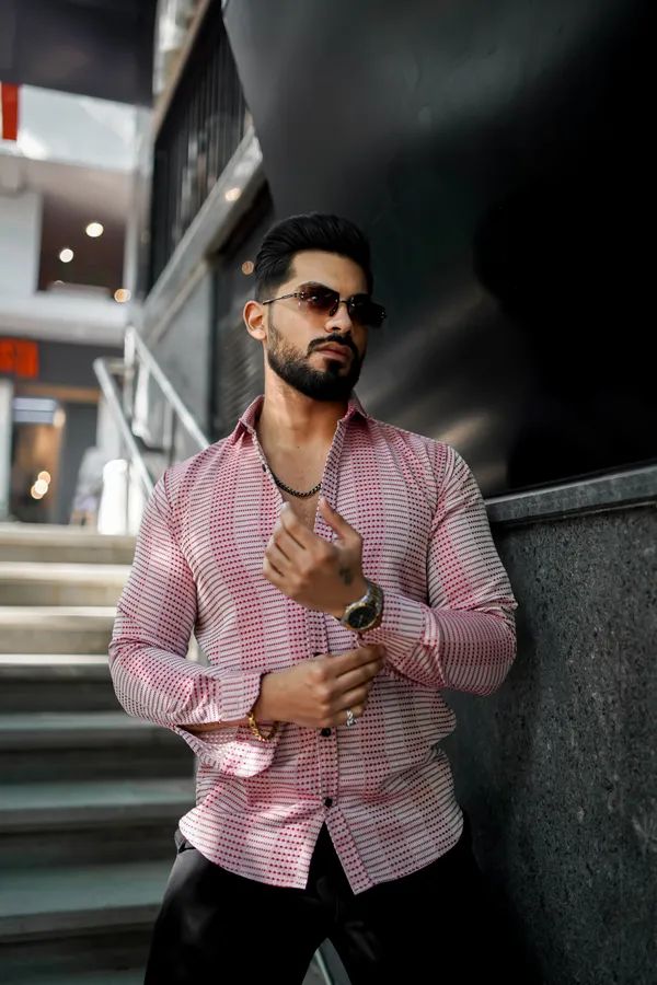 Red_Regular_Fit_Texture_New_Design_Shirt_For_Men