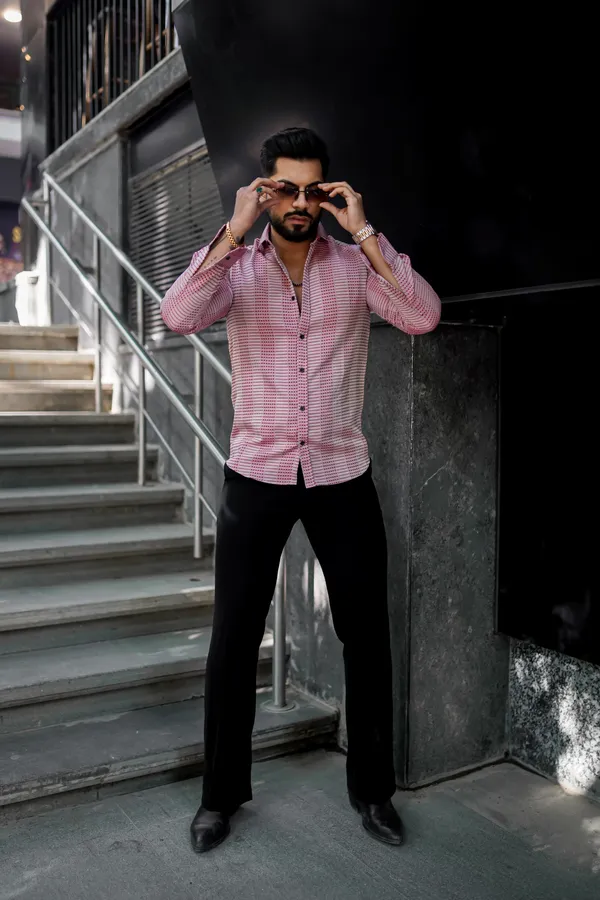 Red_Regular_Fit_Texture_New_Design_Shirt_For_Men