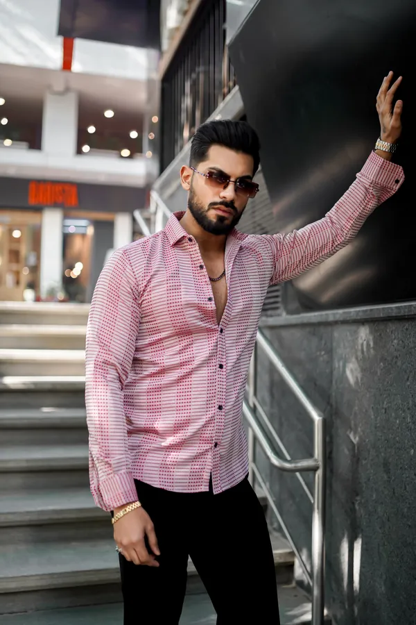 Red_Regular_Fit_Texture_New_Design_Shirt_For_Men