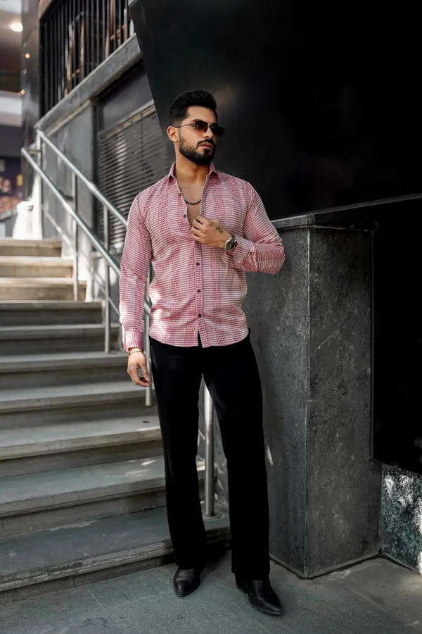 Red_Regular_Fit_Texture_New_Design_Shirt_For_Men