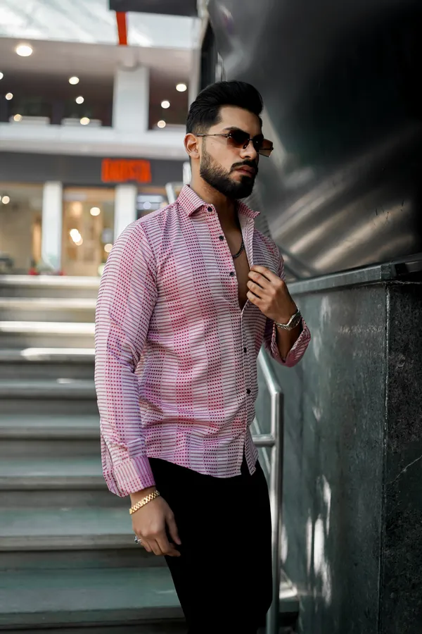 Red_Regular_Fit_Texture_New_Design_Shirt_For_Men