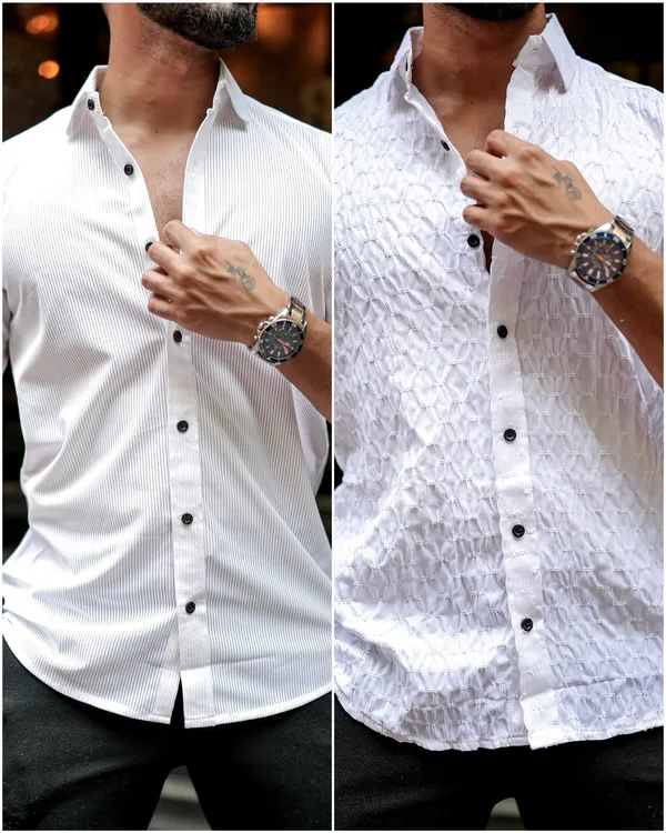 Pack_Of_2_Lime_Line_&_Butterfly_Texture_Full_Sleeve_Shirt_For_Men