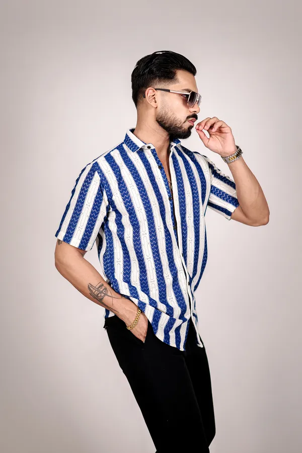 MEN'S_PLAIN_CROCHET_BLUE_SHIRT