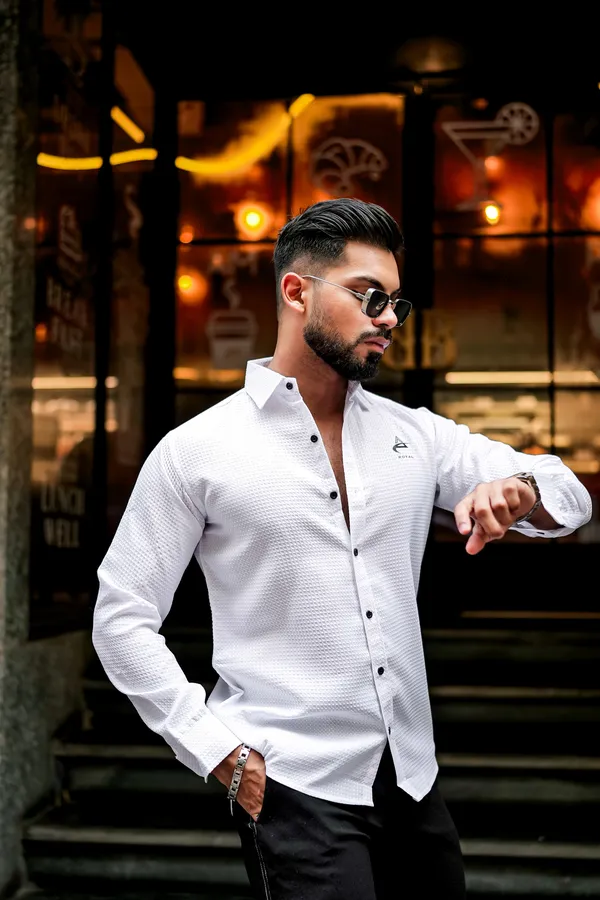 Pack_Of_2_Waffle_Texture_Long_Sleeve_Shirt_&_Men's_Butterfly_Texture_Shirt
