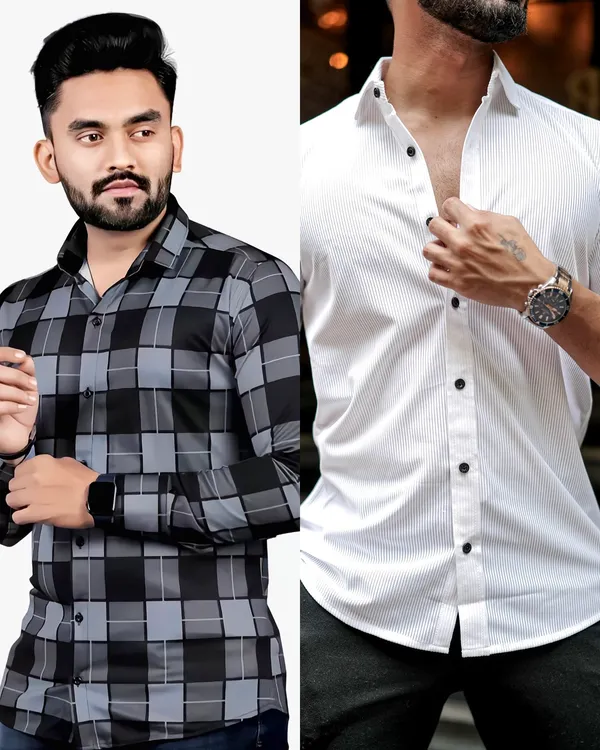 Pack_Of_2_Men's_Lycra_Full_Sleve_Shirt_&_Men's_Lime_Line_Shirt