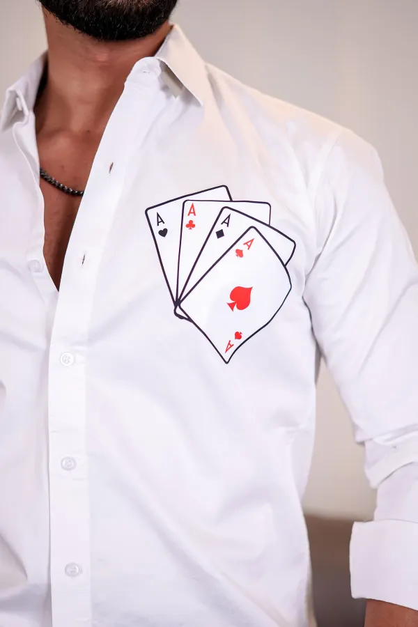 White_Regular_Fit_Texture_New_Design_Shirt_For_Men