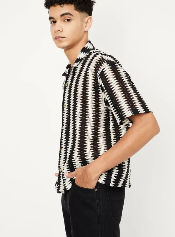 Black_Regular_Fit_Texture_New_Design_Shirt_For_Men