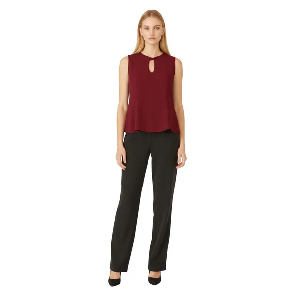 BLACKSMITH_Maroon_Cutout_Shell_Formal_Office_Top_Shirt_for_Women_|_Women_Stylish_Western_Tops