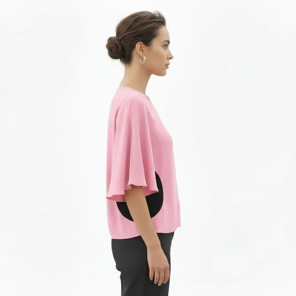 BLACKSMITH_Light_Pink_Layered_V-Neck_Dolman_Formal_Office_Shirt_for_Women_|_Women_Stylish_Western_Tops
