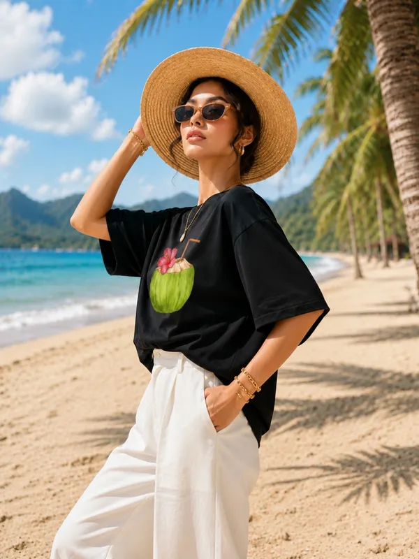 Blacksmith_Black_Coco_Shore_Oversized_Rich_Cotton_Graphic_Print_T-Shirt_for_Women_&_Girls
