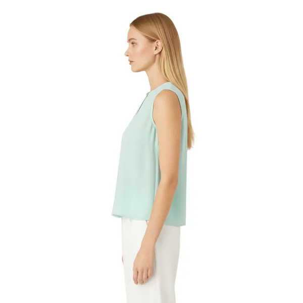 BLACKSMITH_Pale_Aqua_Cutout_Shell_Formal_Office_Top_Shirt_for_Women_|_Women_Stylish_Western_Tops