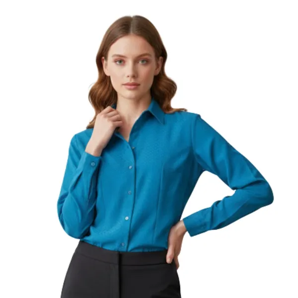 BLACKSMITH_Peacock_Textured_Button_Down_Formal_Office_Shirt_for_Women_|_Women_Stylish_Western_Tops