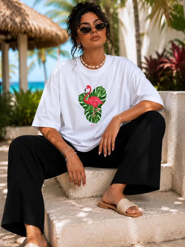 Blacksmith_White_Tropical_Flamingo_Oversized_Rich_Cotton_Graphic_Print_T-Shirt_for_Women_&_Girls