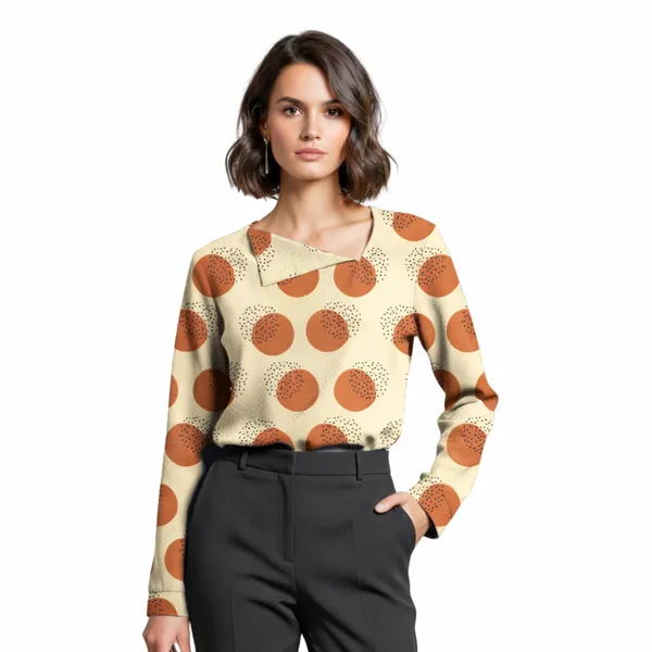 BLACKSMITH_Lunar_Speckle_Asymmetrical_Formal_Office_Shirt_for_Women_|_Women_Stylish_Western_Tops