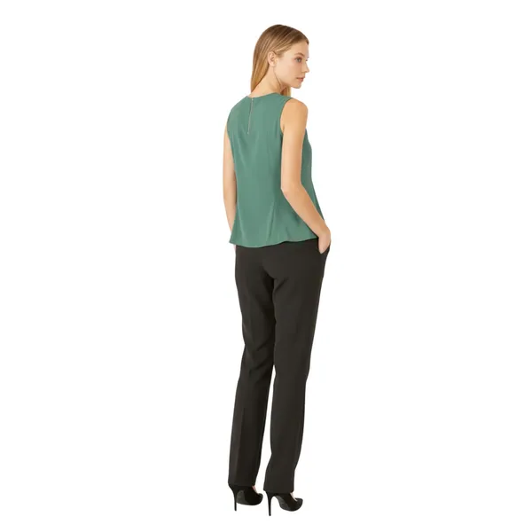 BLACKSMITH_Green_Cutout_Shell_Formal_Office_Top_Shirt_for_Women_|_Women_Stylish_Western_Tops