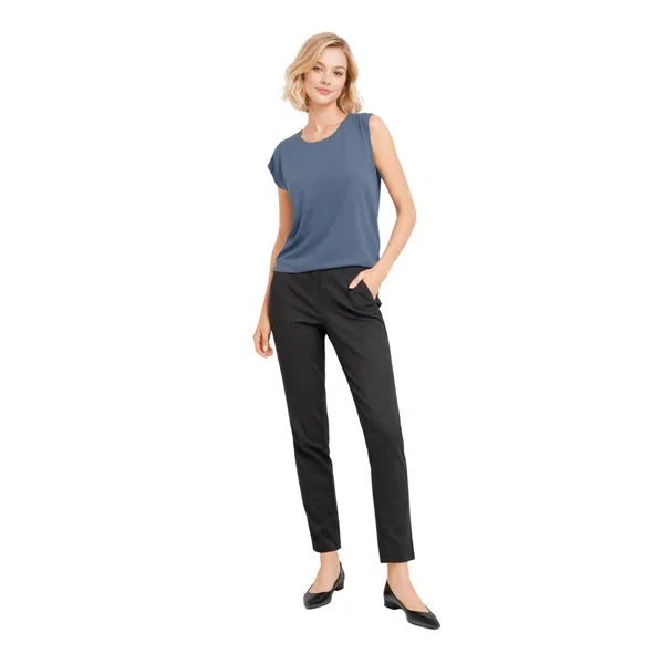 BLACKSMITH_Grey_Draped_Cap_Sleeve_Formal_Office_Shirt_for_Women_|_Women_Stylish_Western_Tops