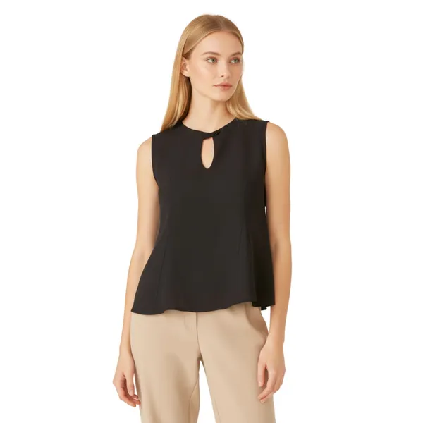 BLACKSMITH_Black_Cutout_Shell_Formal_Office_Top_Shirt_for_Women_|_Women_Stylish_Western_Tops