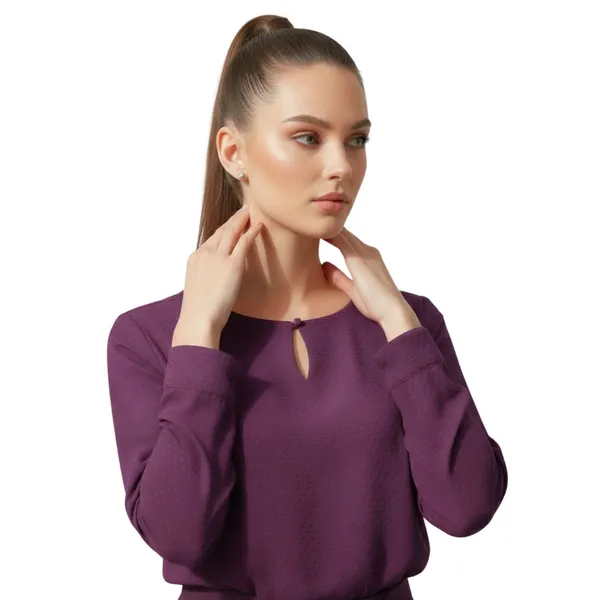 BLACKSMITH_Purple_Keyhole_Formal_Office_Shirt_for_Women_|_Women_Stylish_Western_Tops