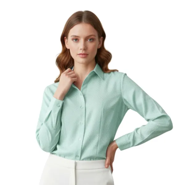 BLACKSMITH_Pale_Aqua_Textured_Button_Down_Formal_Office_Shirt_for_Women_|_Women_Stylish_Western_Tops