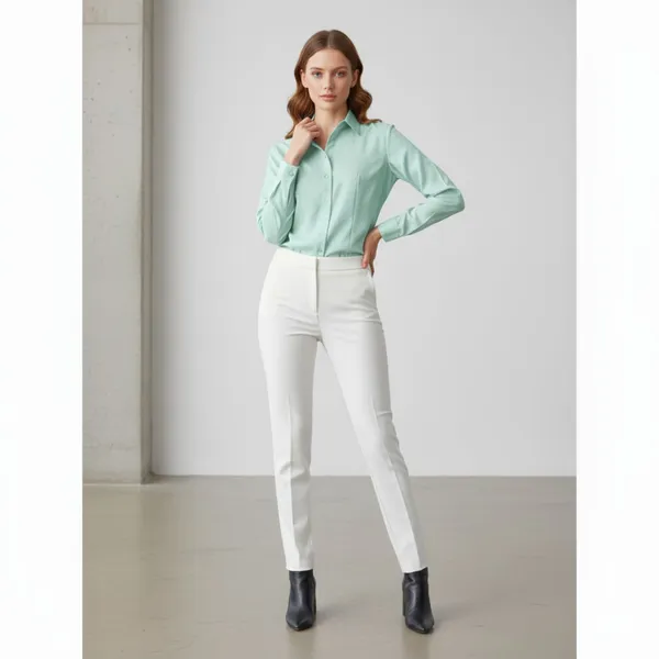 BLACKSMITH_Pale_Aqua_Textured_Button_Down_Formal_Office_Shirt_for_Women_|_Women_Stylish_Western_Tops