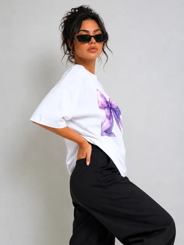 Blacksmith_White_Lavender_Bow_Oversized_Rich_Cotton_Graphic_Print_T-Shirt_for_Women_&_Girls