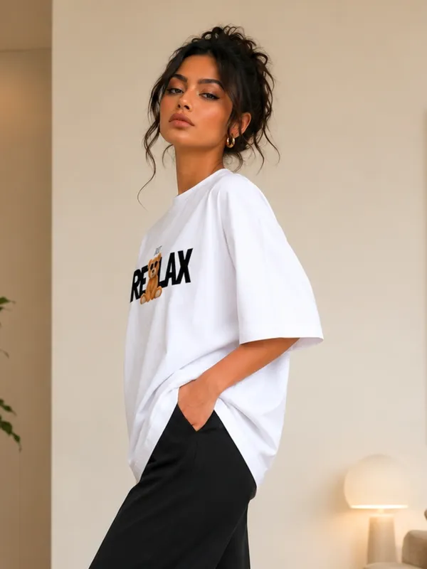 Blacksmith_White_Relax_Teddy_Oversized_Rich_Cotton_Graphic_Print_T-Shirt_for_Women_&_Girls