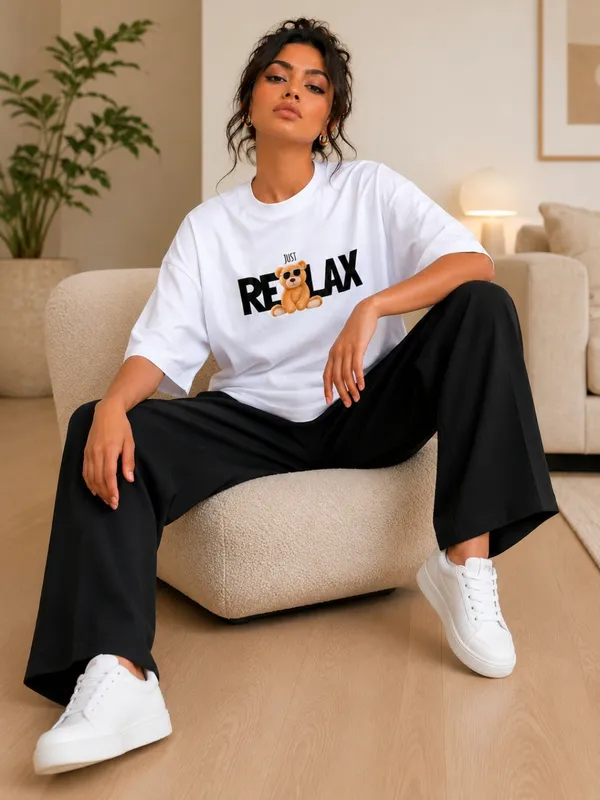 Blacksmith_White_Relax_Teddy_Oversized_Rich_Cotton_Graphic_Print_T-Shirt_for_Women_&_Girls