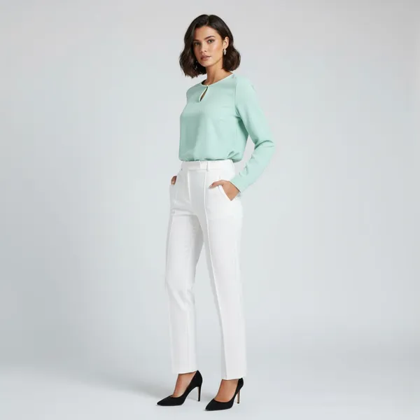 BLACKSMITH_Pale_Aqua_Keyhole_Formal_Office_Shirt_for_Women_|_Women_Stylish_Western_Tops