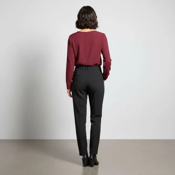 BLACKSMITH_Maroon_Asymmetrical_Formal_Office_Shirt_for_Women_|_Women_Stylish_Western_Tops