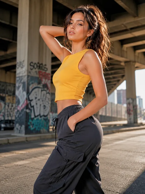 Blacksmith_Women's_&_Girls'_Yellow_Sleeveless_Knitted_Solid_Crew_Neck_Tank_Top_/_Crop_Top