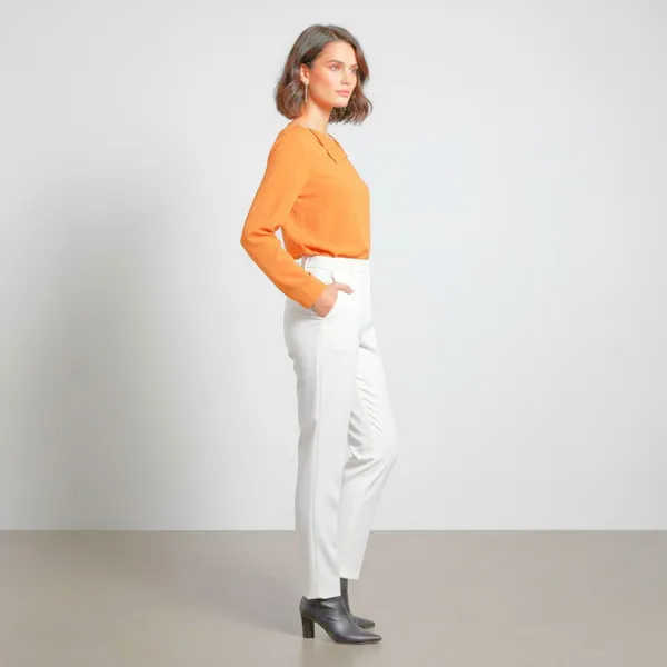 BLACKSMITH_Orange_Asymmetrical_Formal_Office_Shirt_for_Women_|_Women_Stylish_Western_Tops