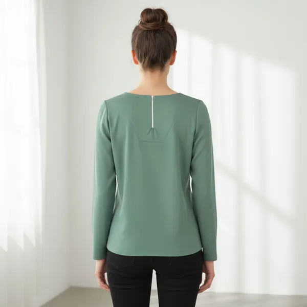 BLACKSMITH_Green_Keyhole_Neck_Formal_Office_Shirt_for_Women_|_Women_Stylish_Western_Tops
