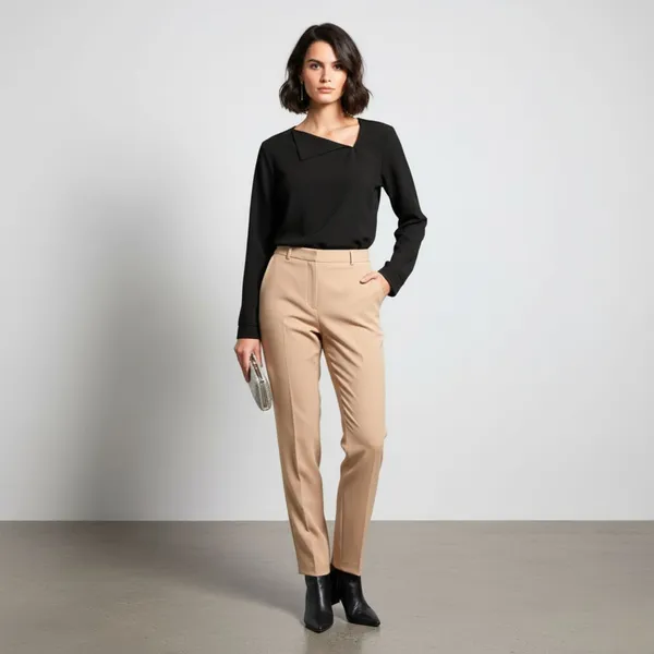 BLACKSMITH_Black_Asymmetrical_Formal_Office_Shirt_for_Women_|_Women_Stylish_Western_Tops