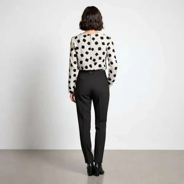 BLACKSMITH_Beige_&_Black_Cloud_Square_Cloud_Square_Asymmetrical_Formal_Office_Shirt_for_Women_|_Women_Stylish_Western_Tops