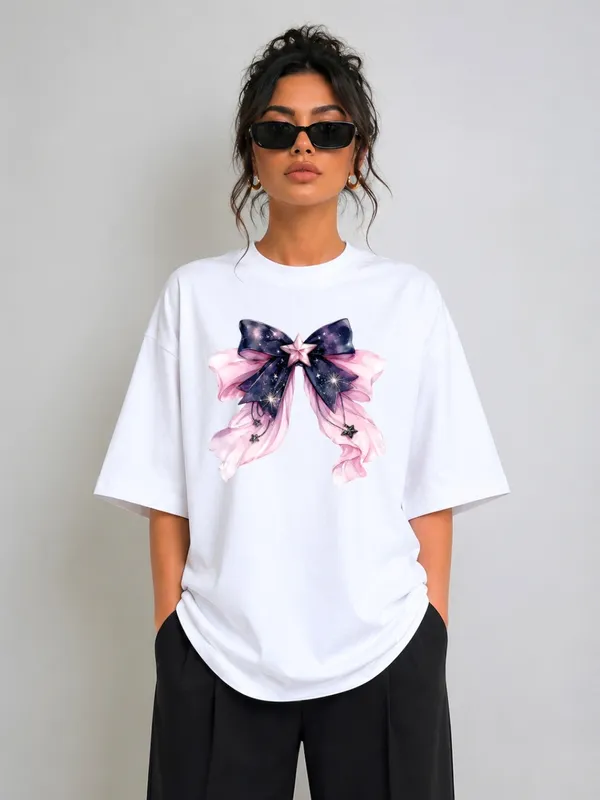 Blacksmith_White_Stardust_Bow_Oversized_Rich_Cotton_Graphic_Print_T-Shirt_for_Women_&_Girls