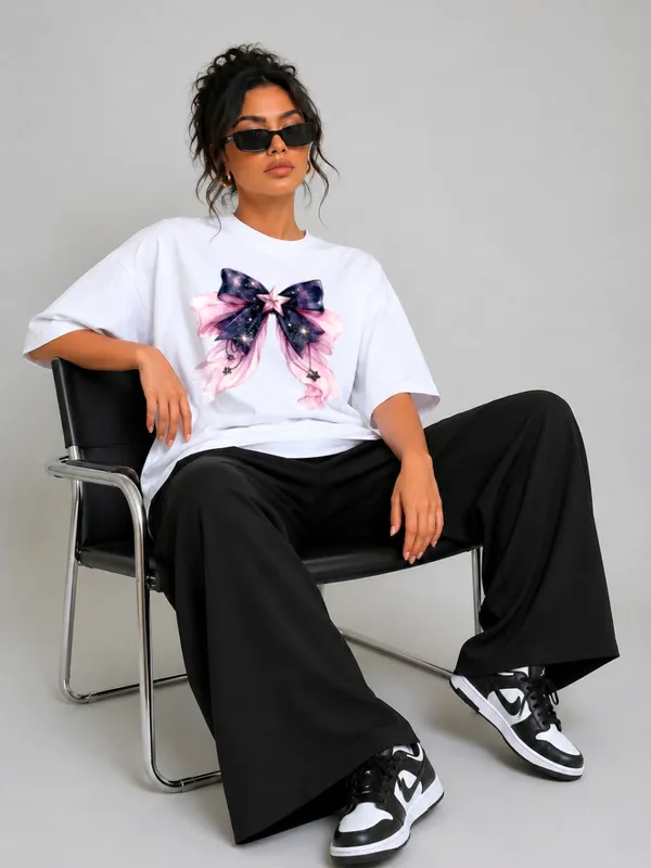 Blacksmith_White_Stardust_Bow_Oversized_Rich_Cotton_Graphic_Print_T-Shirt_for_Women_&_Girls