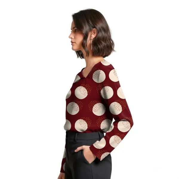 BLACKSMITH_Lunar_Speckle_Asymmetrical_Formal_Office_Shirt_for_Women_|_Women_Stylish_Western_Tops