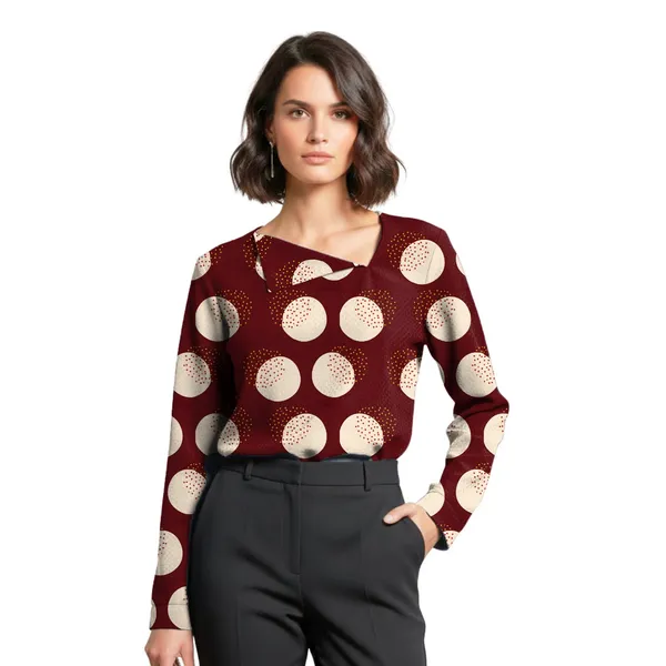 BLACKSMITH_Lunar_Speckle_Asymmetrical_Formal_Office_Shirt_for_Women_|_Women_Stylish_Western_Tops