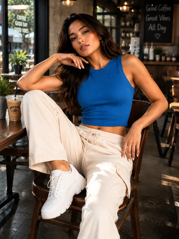 Blacksmith_Women's_&_Girls'_Ink_Blue_Sleeveless_Knitted_Solid_Crew_Neck_Tank_Top_/_Crop_Top