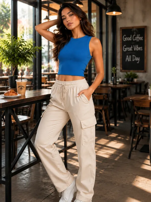Blacksmith_Women's_&_Girls'_Ink_Blue_Sleeveless_Knitted_Solid_Crew_Neck_Tank_Top_/_Crop_Top