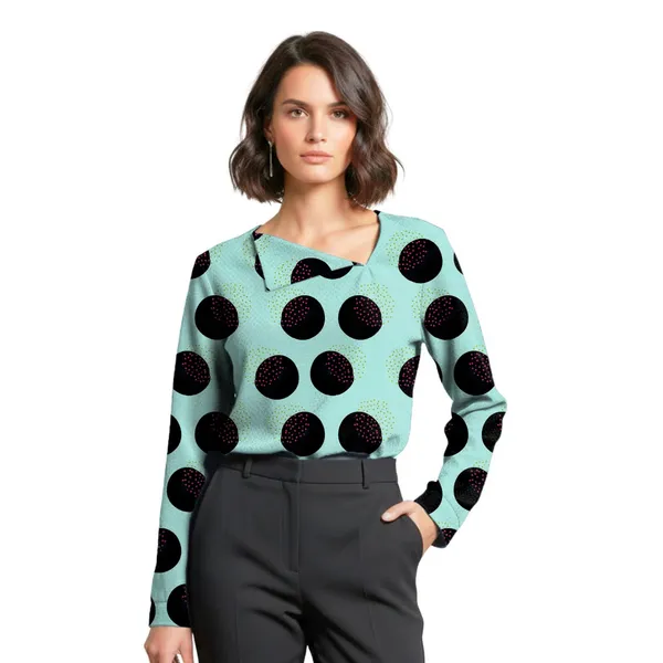BLACKSMITH_Lunar_Speckle_Asymmetrical_Formal_Office_Shirt_for_Women_|_Women_Stylish_Western_Tops