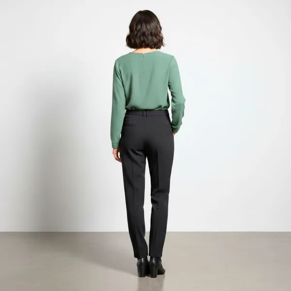 BLACKSMITH_Green_Asymmetrical_Formal_Office_Shirt_for_Women_|_Women_Stylish_Western_Tops