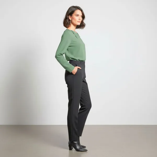 BLACKSMITH_Green_Asymmetrical_Formal_Office_Shirt_for_Women_|_Women_Stylish_Western_Tops