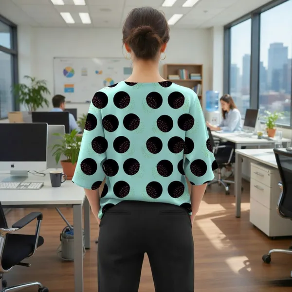 BLACKSMITH_Pale_Aqua_&_Black_Lunar_Speckle_Layerd_V-Neck_Dolman_Formal_Office_Shirt_for_Women_|_Women_Stylish_Western_Tops