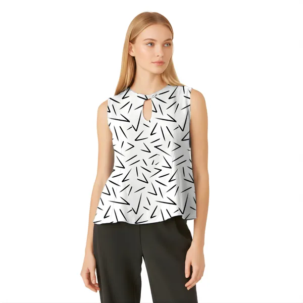 BLACKSMITH_White_Vertex_Line_Printed_Cutout_Shell_Formal_Office_Shirt_for_Women_|_Women_Stylish_Western_Tops