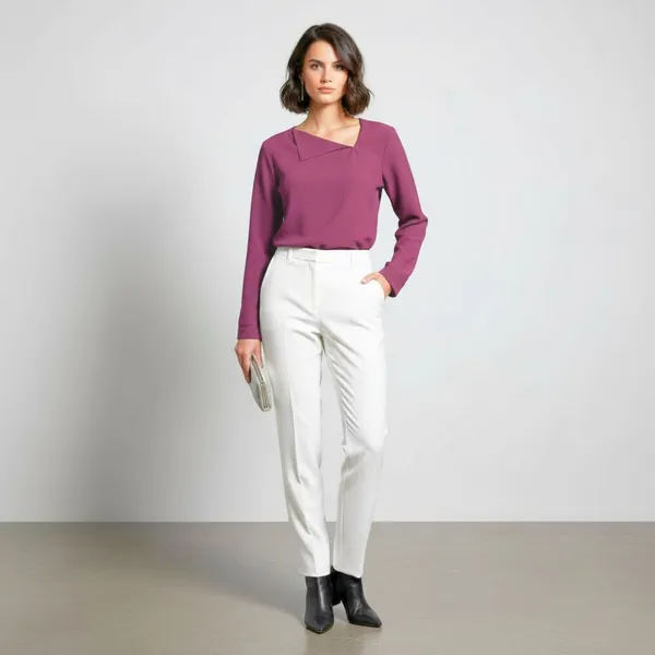 BLACKSMITH_Purple_Asymmetrical_Formal_Office_Shirt_for_Women_|_Women_Stylish_Western_Tops