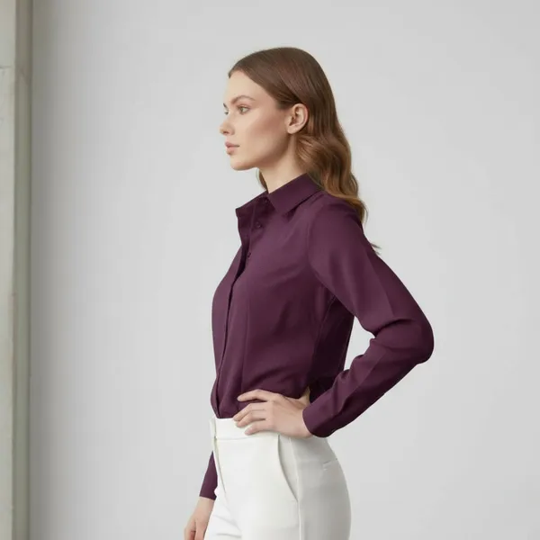 BLACKSMITH_Purple_Textured_Button_Down_Formal_Office_Shirt_for_Women_|_Women_Stylish_Western_Tops