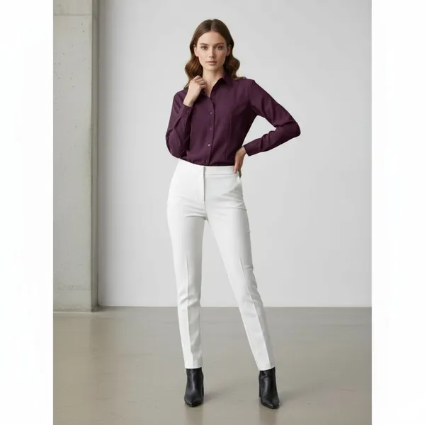BLACKSMITH_Purple_Textured_Button_Down_Formal_Office_Shirt_for_Women_|_Women_Stylish_Western_Tops